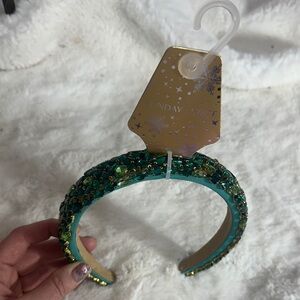 Sunday State green jeweled headband